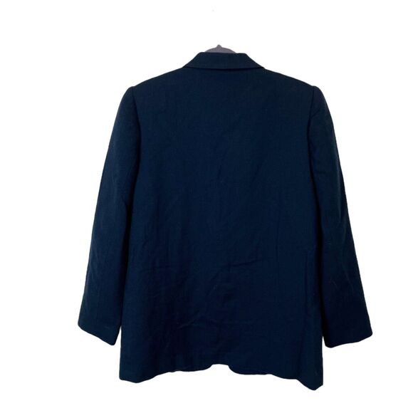 Wool Blazer Jacket Size 10 Vintage Sag Harbor Women's Classic Navy One Button - Picture 5 of 10